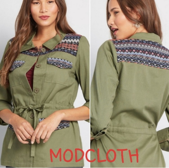 MODCLOTH light weight jacket with embroidery boho - Picture 1 of 8